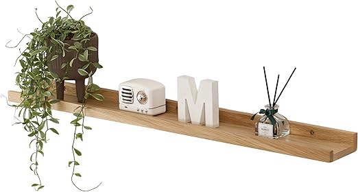 Gieanoo Estante flotante de madera de roble macizo de 12 pulgadas, estante de pared rústico con diseño de labios, estante de radiador para sala de estar, dormitorio, baño