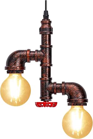 Lámpara colgante industrial retro KAWELL, lámpara colgante vintage de hierro estilo art déco con base E27, 60 W máx., para loft, cafetería, bar, restaurante y cocina.