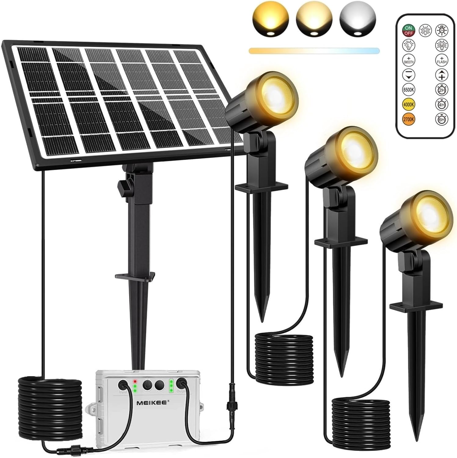 Foco solar 3 en 1 MEIKEE con control remoto
