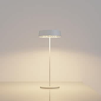 Palmina 901, lámpara de mesa inalámbrica, recargable y regulable en aluminio, pantalla inalámbrica de 4400 mAh, protección IP54, luz de mesa para exterior/interior/blanca.
