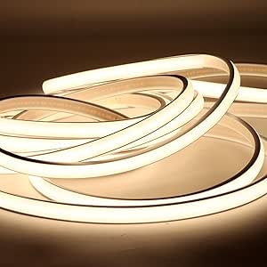Tira LED COB pcning de 2 m, IP67, 220 V, 230 V, conexión directa con enchufe, extremadamente brillante, tira de luz LED de 2 metros, Assen, 230 V, impermeable, blanco 4000 K (blanco, 2 m)