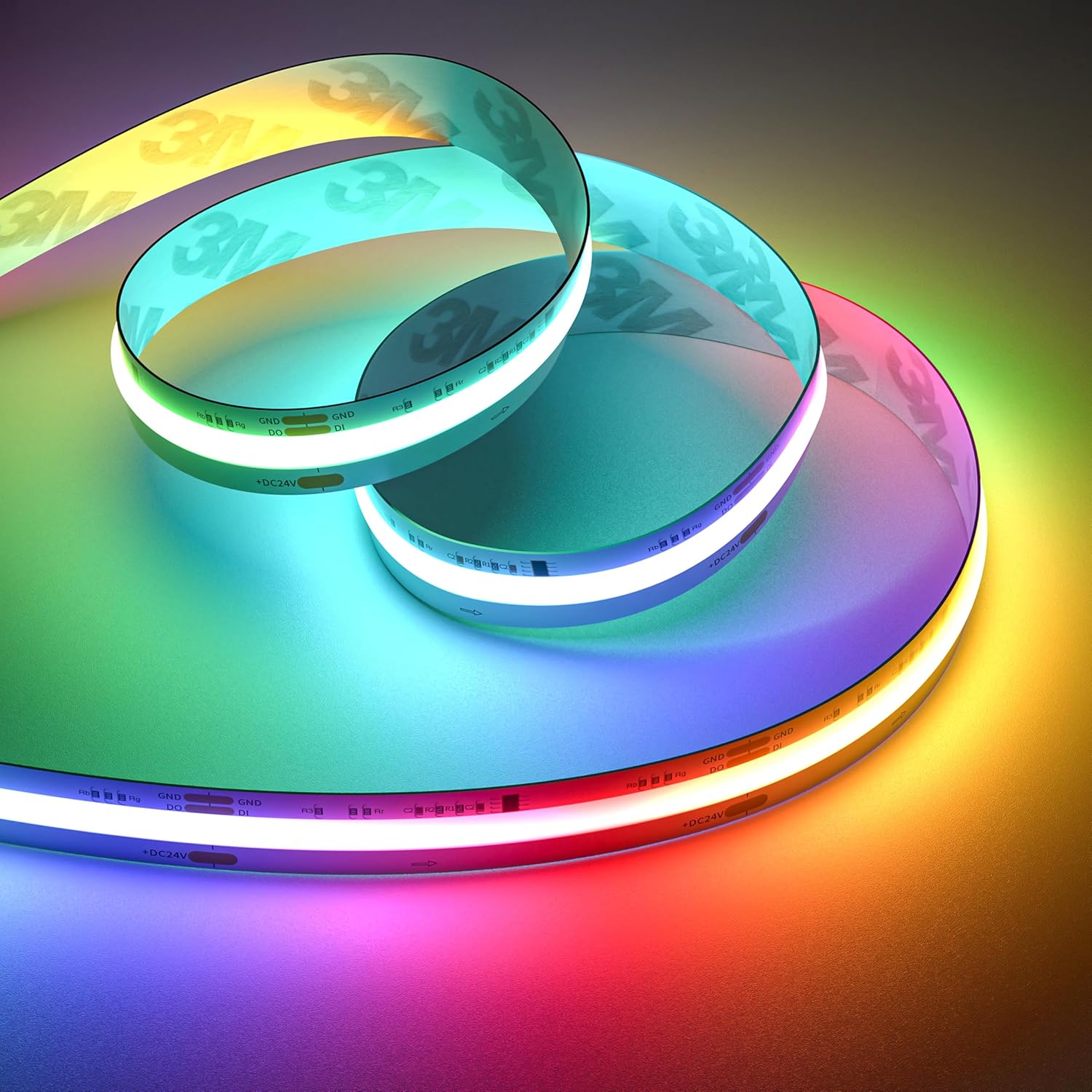 Tira de LED COB OULARA RGB con circuito integrado inteligente, direccionable por píxeles, 10 m, DC24V, multicolor y blanca, ideal para decoración DIY (controlador y adaptador se venden por separado).
