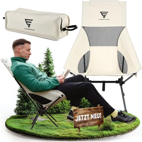 EasyFold Pro – Silla de camping plegable de primera calidad, ultracómoda, resistente y ligera, con ventilación trasera para camping, jardín, pesca y exterior