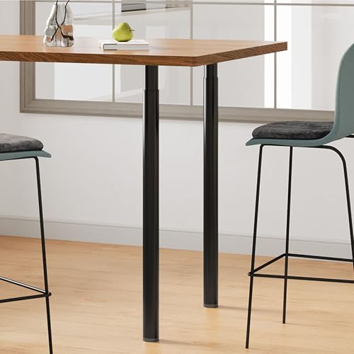 INMOZATA Juego de 2 patas de mesa 70-110cm altura regulable patas de mesa metal negro con tapa protectora y tornillos Ø60mm pies de mesa para mesa de comedor escritorio