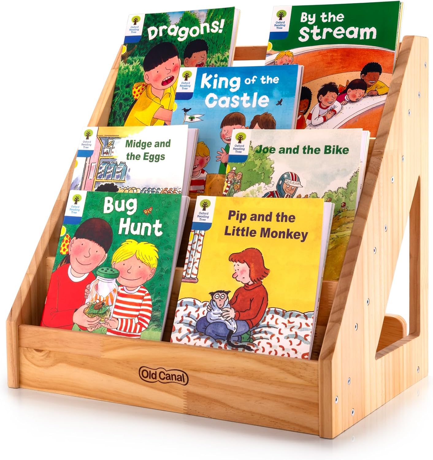 Librería Montessori Old Canal, librería de 5 niveles para habitación infantil, para jardín de infancia o aula, estantería y almacenamiento de juguetes con asa y diseño antivuelco, estante infantil.