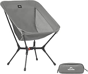 Naturehike Silla plegable de camping plegable, tamaño pequeño y diseño robusto para camping, pícnic y actividades al aire libre (gris M)