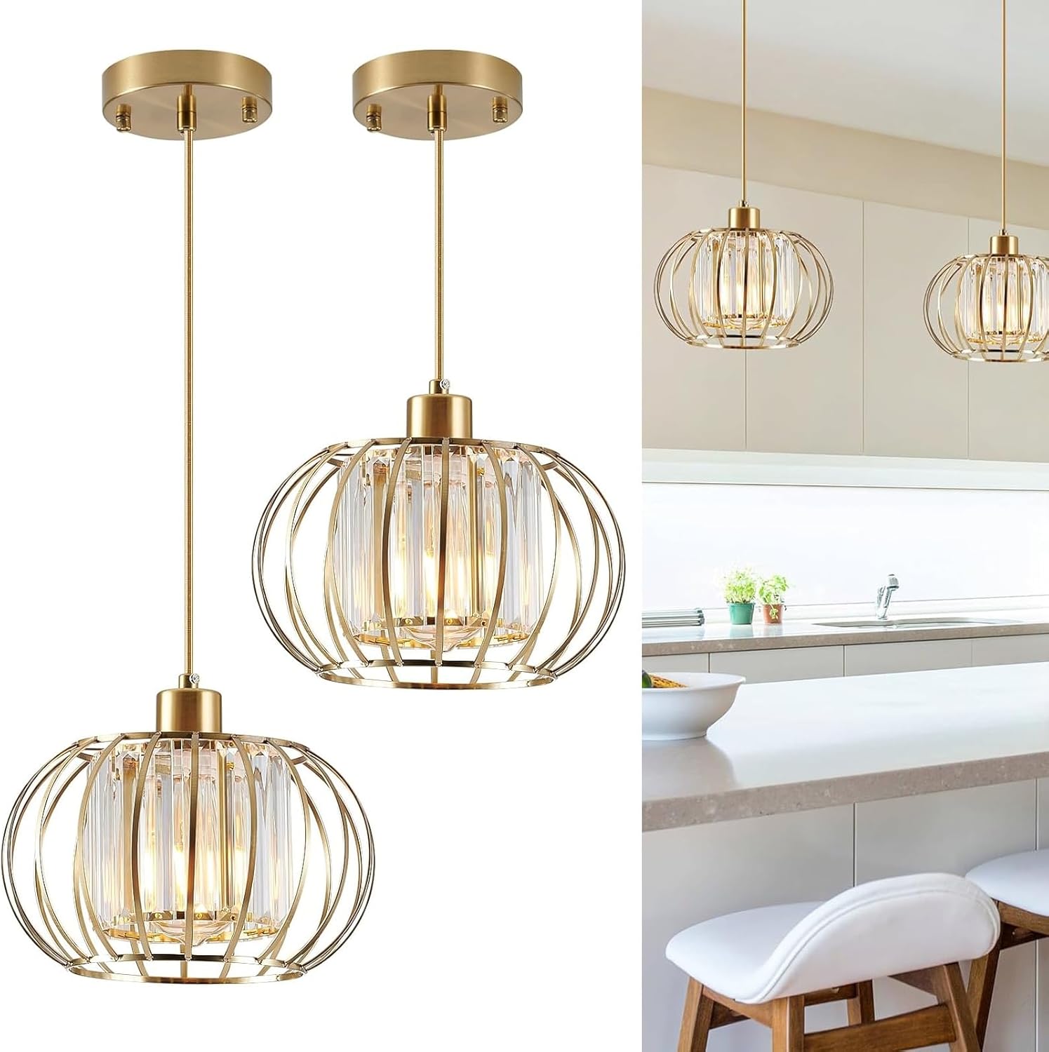 Lámpara colgante a pilas, lámpara colgante de cristal metálico, regulable en 9 colores con mando a distancia, lámpara recargable sin electricidad, estilo bohemio, no requiere instalación eléctrica, ideal para salón/dormitorio.