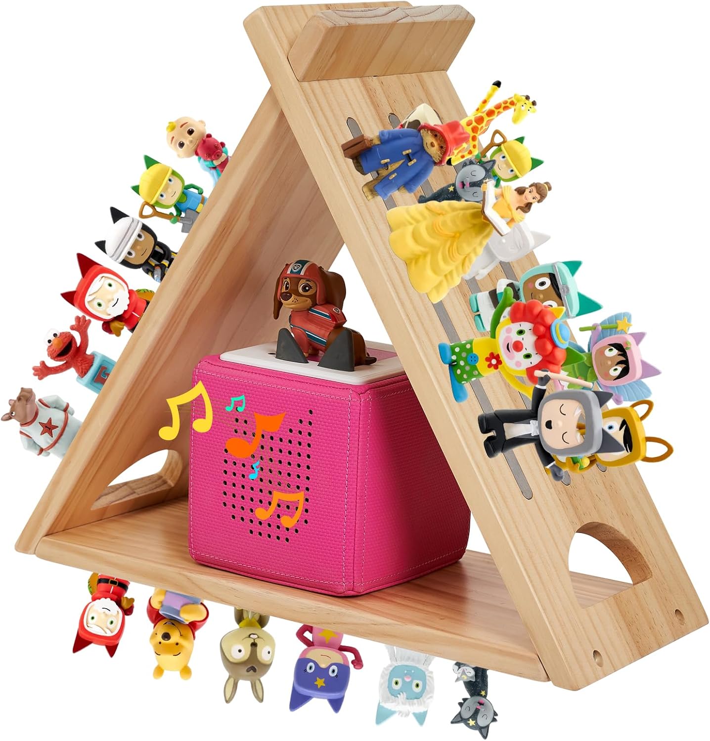 Estantería Gieanoo para Tonie, estantería Tonie para niño, para figuras creativas 40-80, estanterías flotantes triangulares de madera para habitación infantil, habitación de bebé