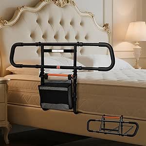 Ayuda de pie NIMOOD C5 para personas mayores, estable, extensible en ambos lados, con asas de agarre, plegable y con sensor LED para reducir el riesgo de caídas.